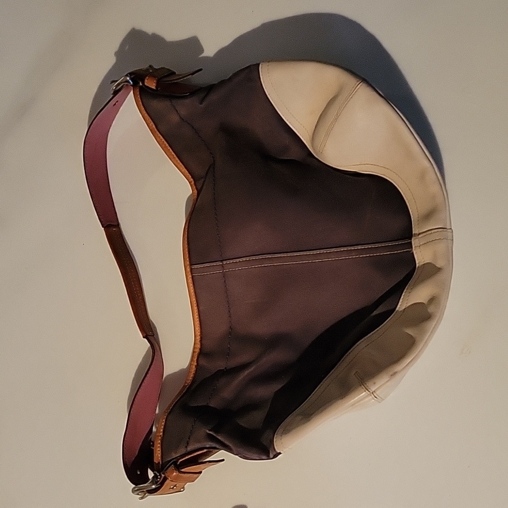 Coach large hobo navy and pink